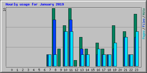 Hourly usage for January 2019