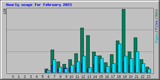 Hourly usage for February 2023