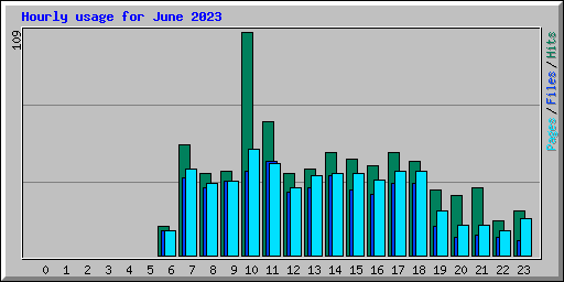 Hourly usage for June 2023