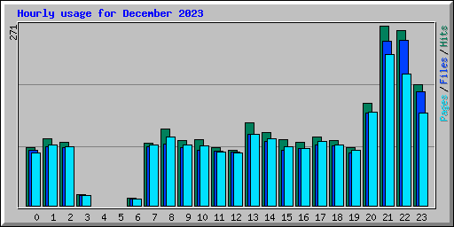 Hourly usage for December 2023