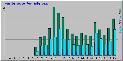 Hourly usage for July 2025