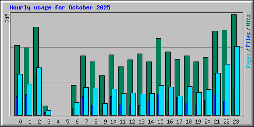 Hourly usage for October 2025